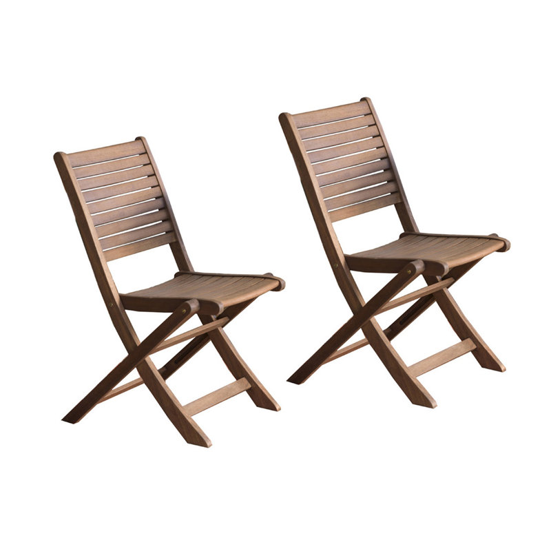 Chaise d'appoint de salle à manger pliante en eucalyptus Hermina