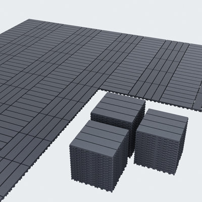 30.5cm L x 30.5cm W Polypropylene Interlocking Deck Tile