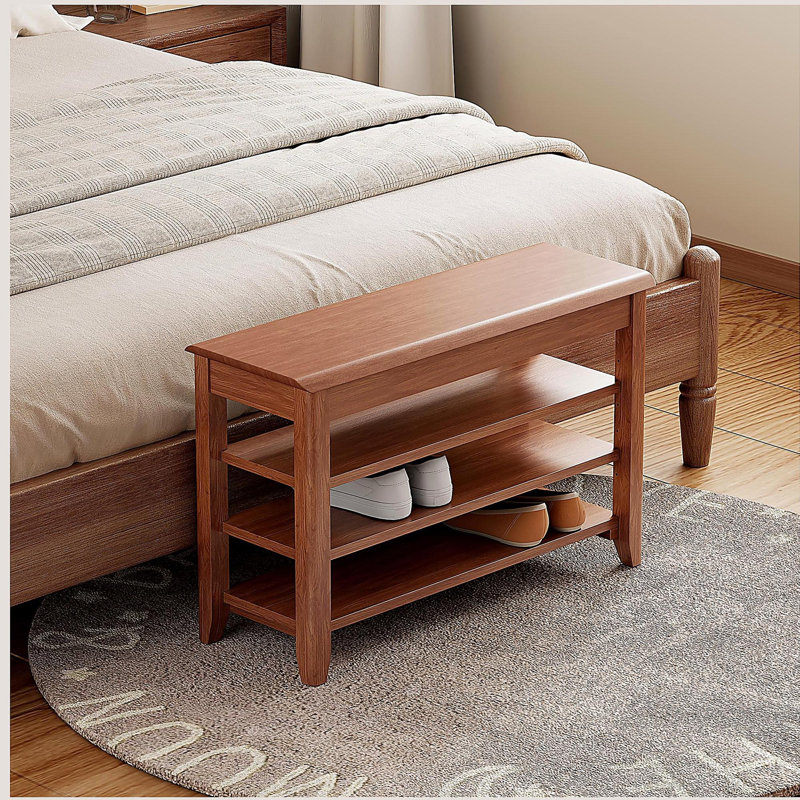 Solid wood shoe rack shoe bench