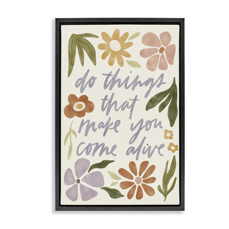 Toile flottante encadrée «Come Alive Inspiring Flowers» par Amanda Houston, Cadre flottant noir de jais, H 31 po x l 21 po
