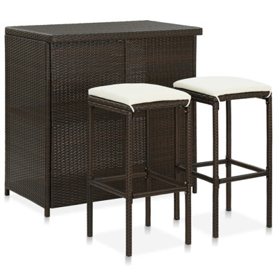 Ensemble bistro rectangulaire pour 2 personnes avec coussins