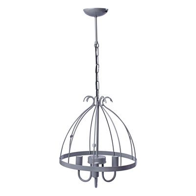 Kago 3 - Light Grey Geometric Pendant