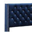 Élégant grand lit tapissier bleu marine