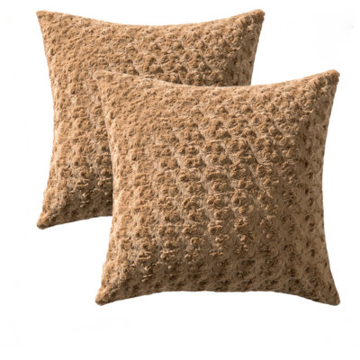 Housse de coussin carrée en fausse fourrure