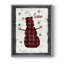 «Chequered Snowman I», reproduction encadrée - bois massif-893039365-893039366