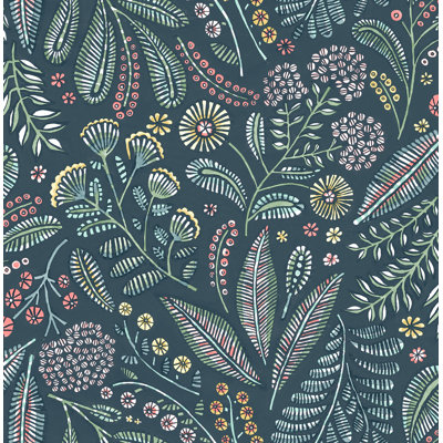 Briar Navy Floral Wallpaper