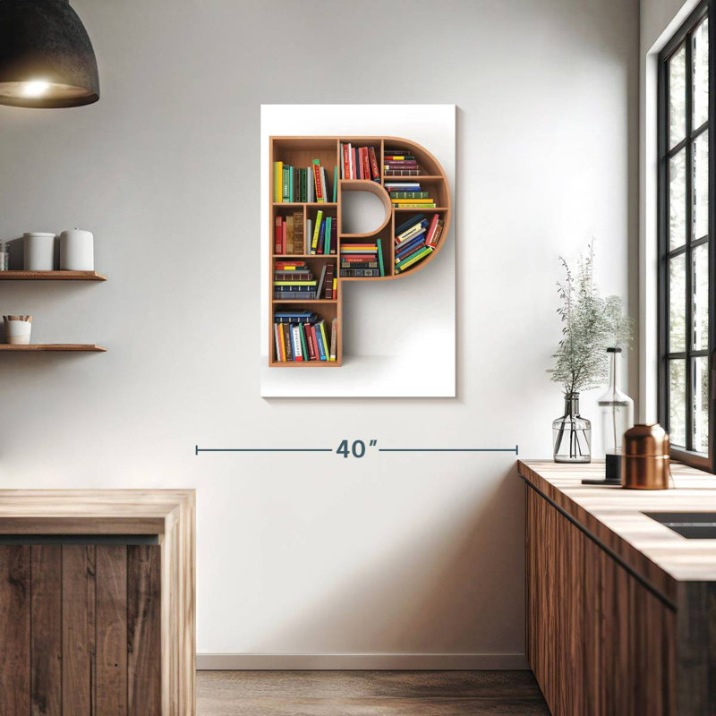Keiri Letter P Bookshelf, 36" H x 24" W