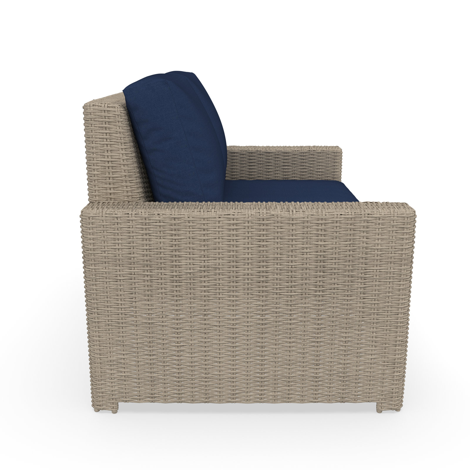 Outdoor Loveseat With Sunbrella Cushions, Canvas Navy
