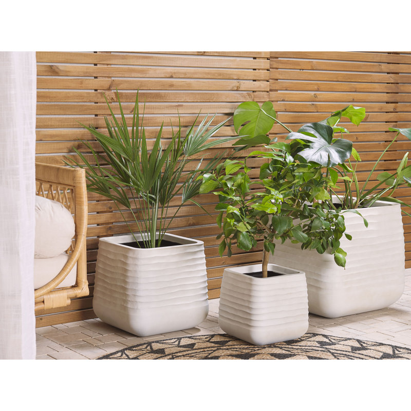 Deaveon Planter, White, 49cm H x  50cm W x 54cm D