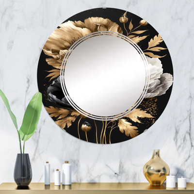 Philean Golden Gothic Floral Bouquet I - Miroir mural floral