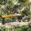 Banc de jardin sans dos pour 2 personnes pour porche, parc, teck
