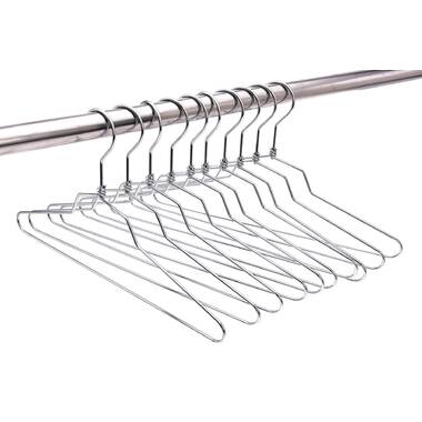 Quality Hangers Silver Aluminum Metal Coat Hangers Heavy Duty