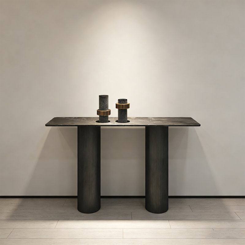 Modern Minimalist Luxury Console Table, 31.5" H x 39.37" W x 15.75" D