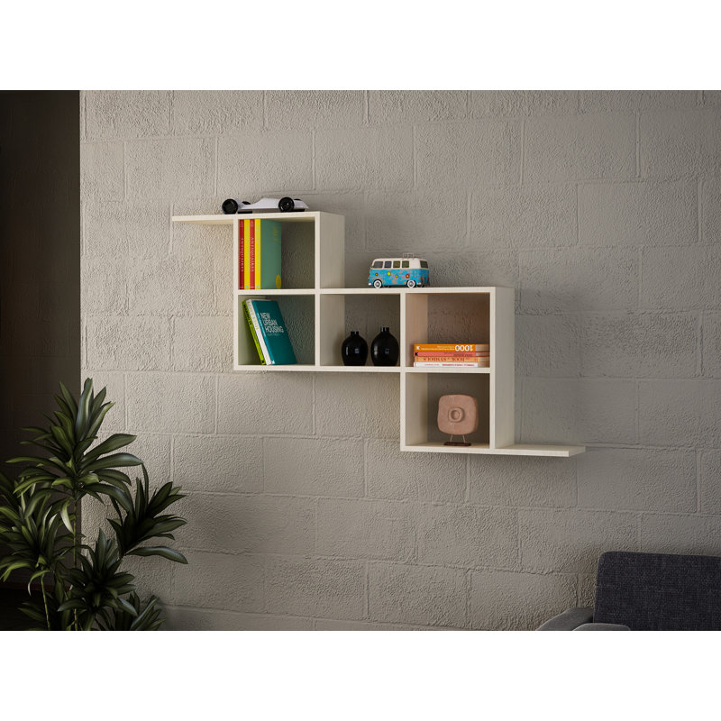 Tablette 7 pièces avec tablettes réglables Bleckley, Bouleau