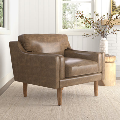 Fauteuil en cuir véritable Burr