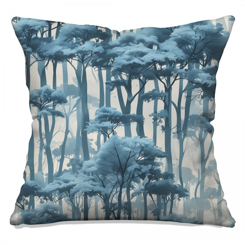 Coussins décoratifs Blue Misty Forest, 14 X 14 pouces