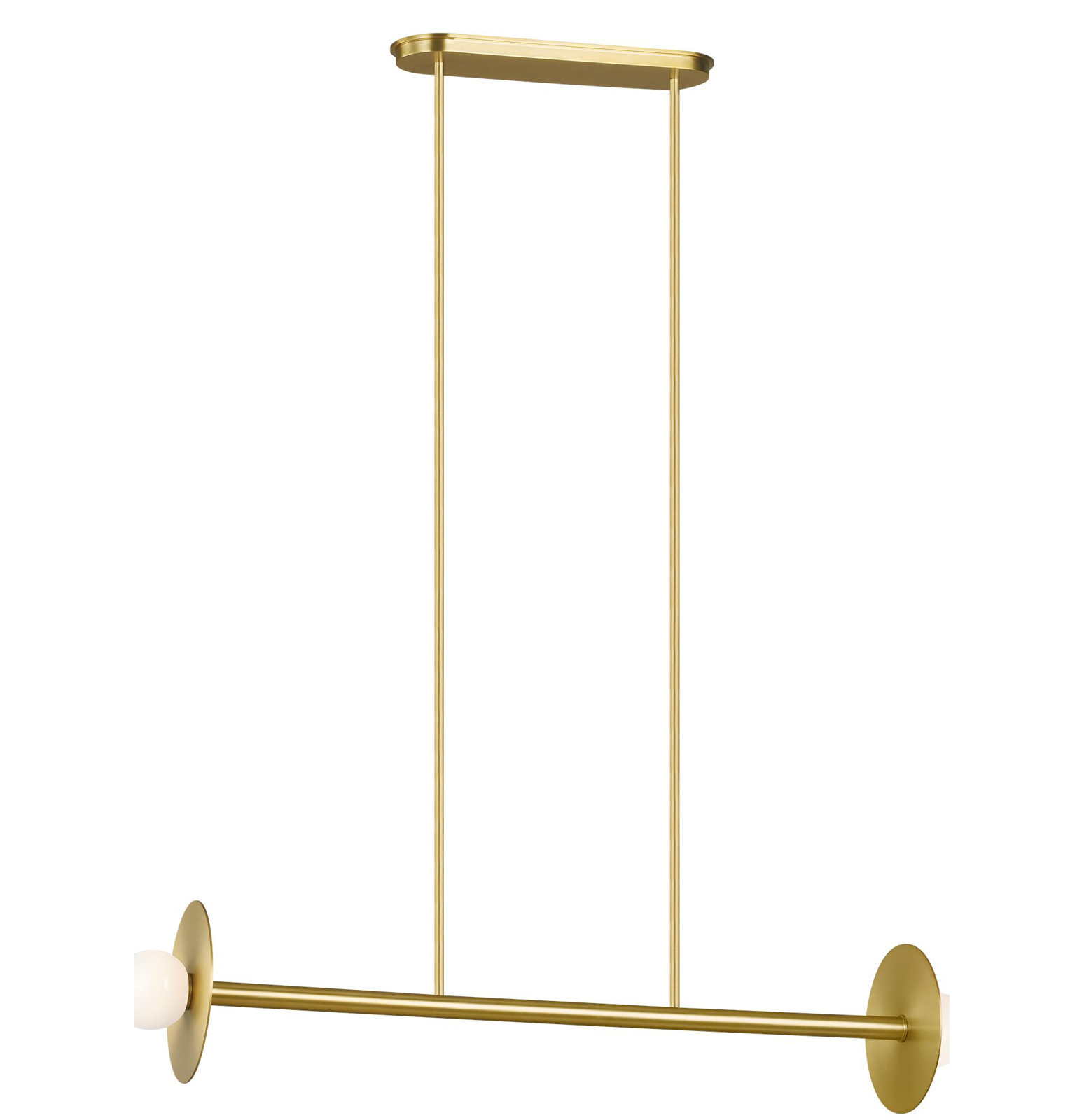 2 Light Dimmable Pendant, Burnished Brass