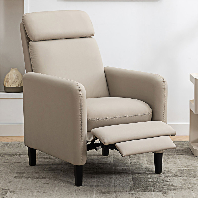 Fauteuil inclinable moderne réglable, Similicuir beige