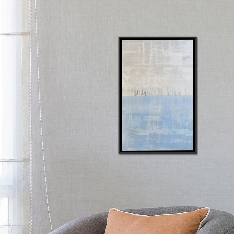 « regatta », reproduction sur toile, H 26 po x l 18 po x P 1,5 po, Toile avec cadre noir, Pas de tapis