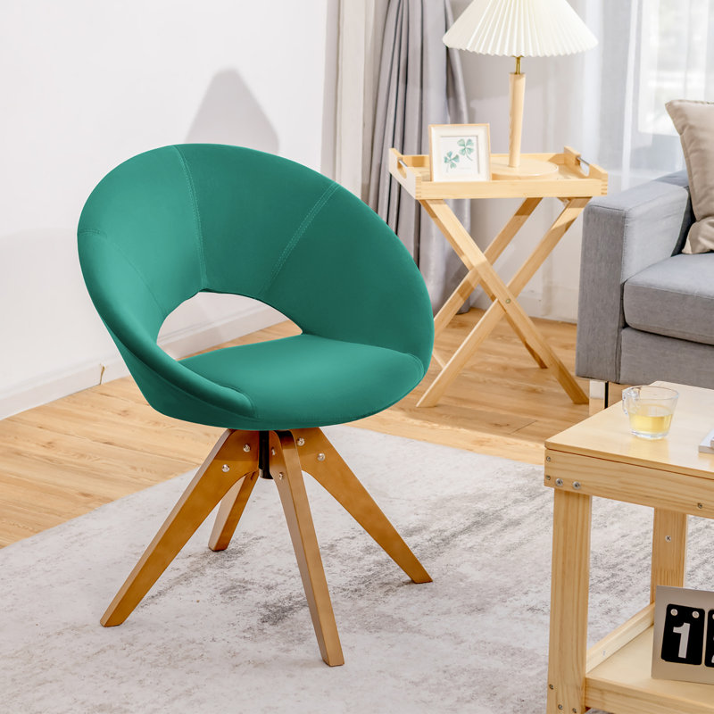 Fauteuil d'appoint Mid-Century, Velours vert