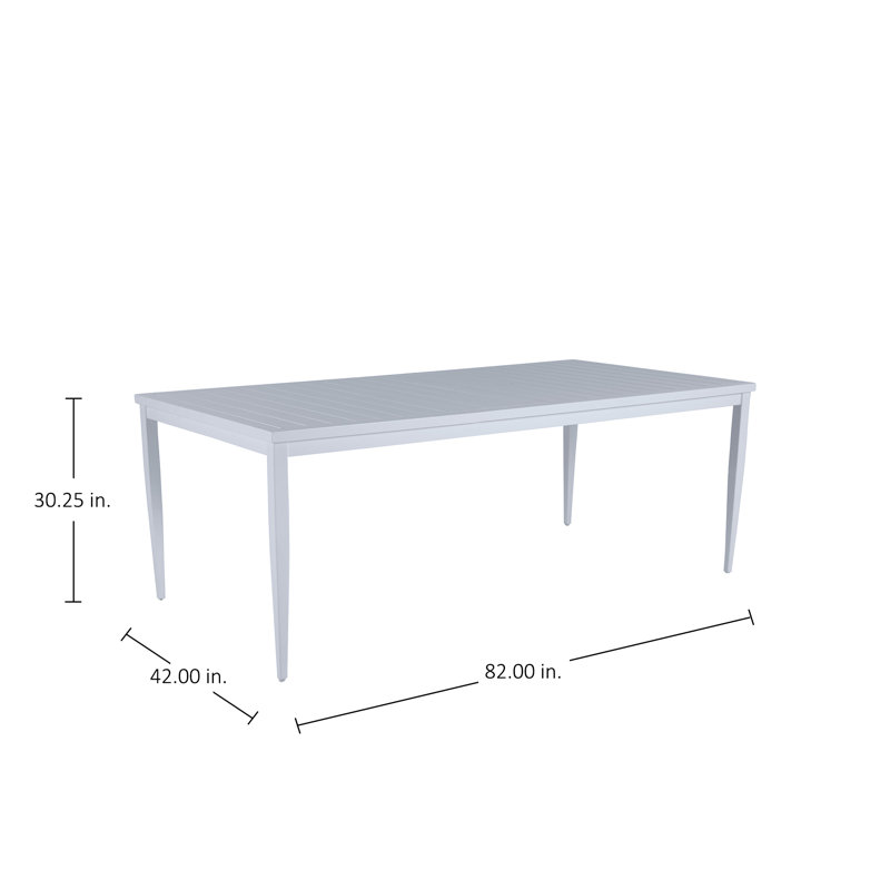 Brookings Wrought Aluminum Dining Table, Chalk