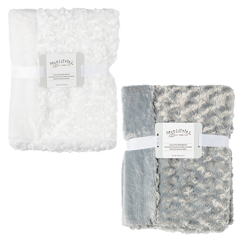 Paquet de 2 couvertures pour bébé, Blanc