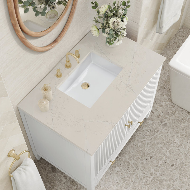 Myrrin 36'' W Single Vanity, Bright White, Siberian, 8" Widespread