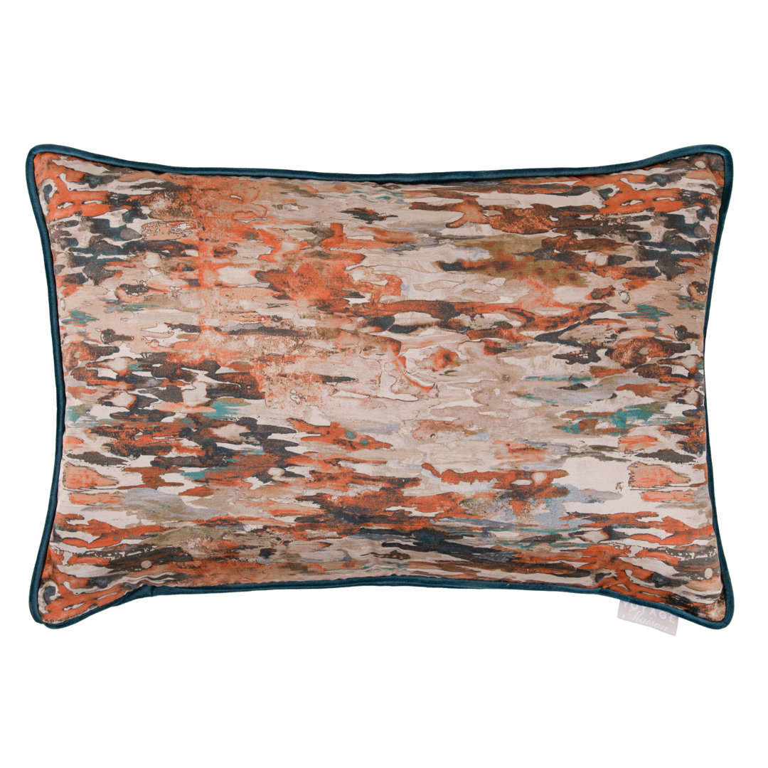 Olitski Feathers Abstract Rectangular Lumbar Cushion with Filling