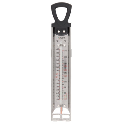 Taylor Precision Products Stainless Steel Candy Deep Fry Food Cooking Kitchen Thermometer, 12 Inches