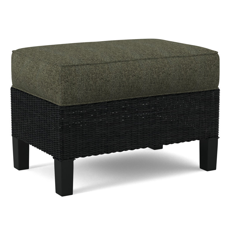 Gibraltar Ottoman, Black, White Performance Fabric; 0851-94