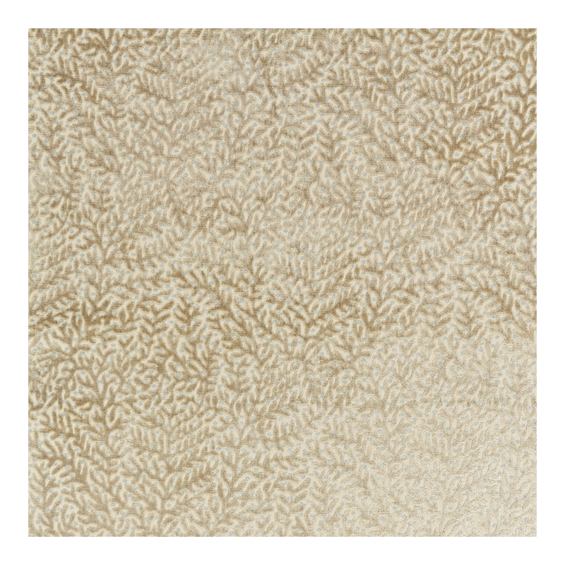 Jardin Corallina Velvet Fabric, Pebble Beach