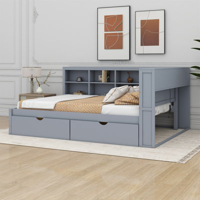 Azziah Daybed Bed with Drawers and Shelves