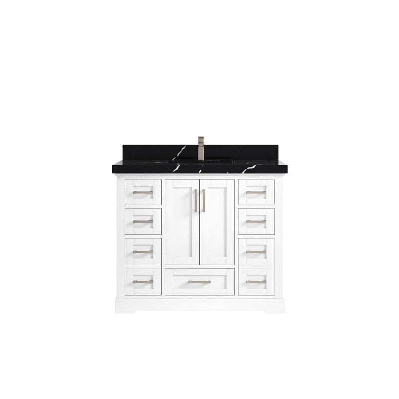 Ensemble de meuble-lavabo simple 42 po, Noir Calacatta