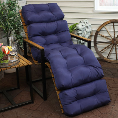 Coussin de chaise longue 23 po x 75 po - Bleu