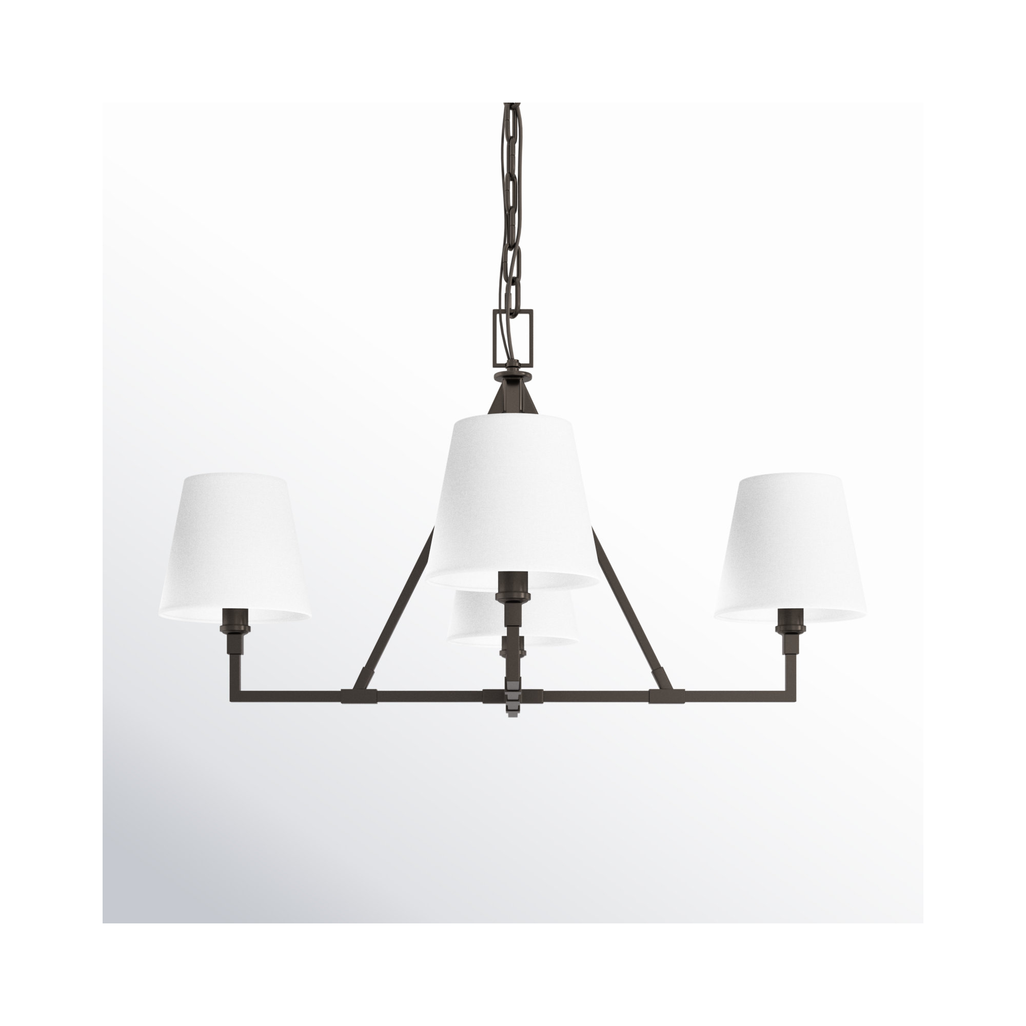 Mattia 4 - Light Metal Dimmable Chandelier, Aged Iron, 22.12" H x 40" W x 40" D
