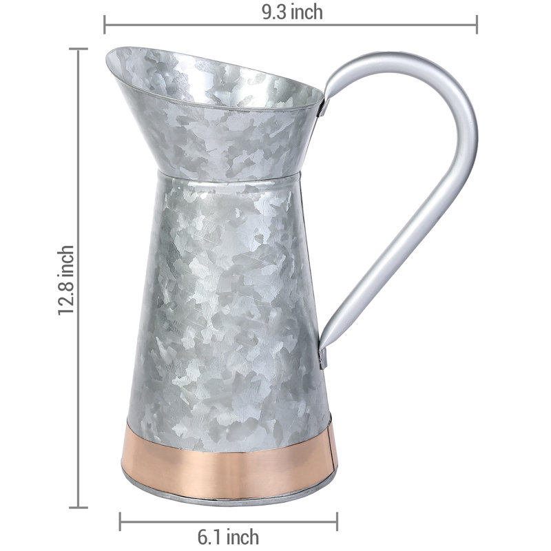 Vase de table en métal 12,79 "argent / cuivre Deantrei