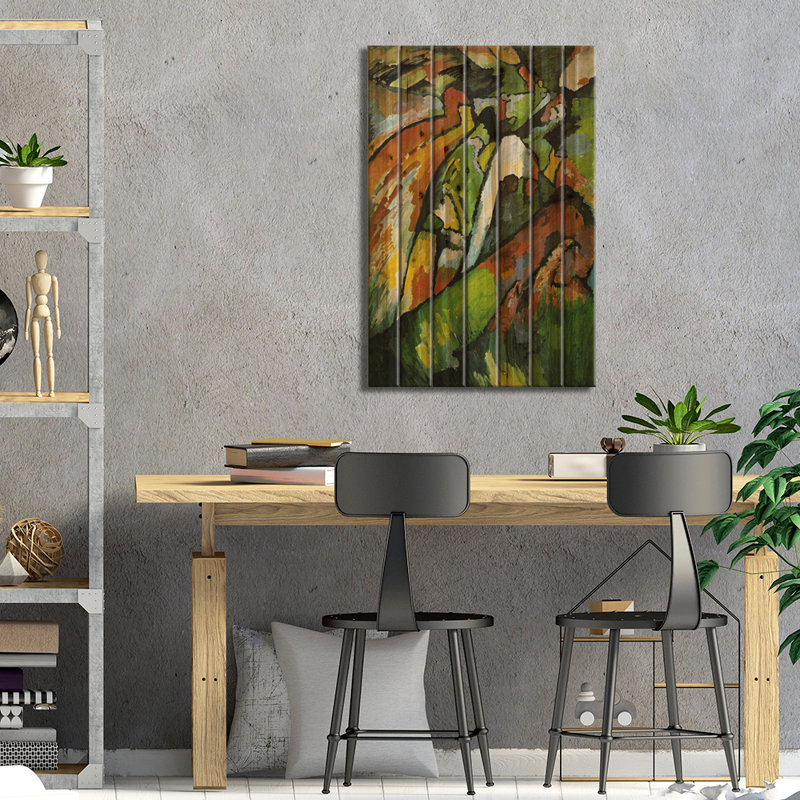«Improvisation 7» par Wassily Kandinsky - impression sur bois sans cadre, H 26 po x l 18 po x P 1,5 po