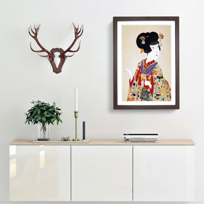 True Beauty by Toyohara Chikanobu - Framed Print, 48cm H x 36cm W x 2cm D, Walnut Framed