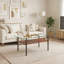 Table basse et tables de bout, ensemble de 3, table basse moderne en verre pour le salon-308939915