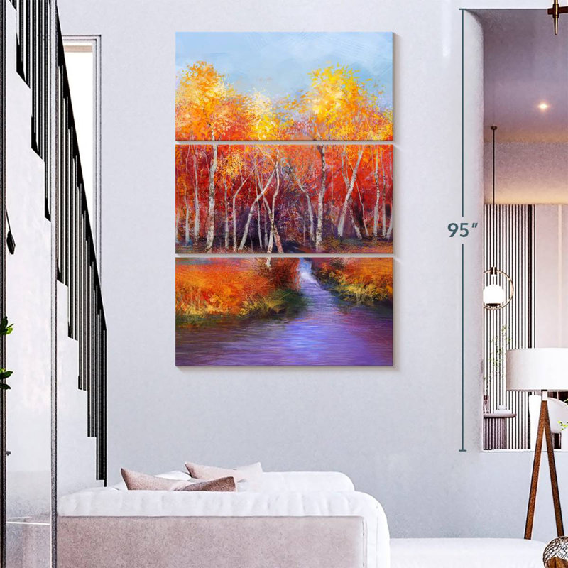 Fall Birch Trees, 74" H x 48" W