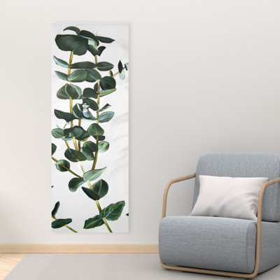 Tige d'eucalyptus vert, toile minimaliste - décoration murale de chambre à coucher