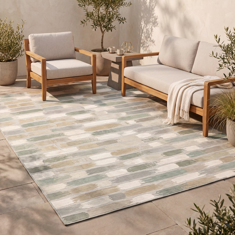 Tapis à poils courts Brothybeck Modern Brushstroke, Tapis de couloir 2 pi 6 po x 10 pi 6 po