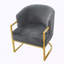 Chaise de lecture rembourrée avec structure en métal doré Modern Accent Chair-130549787