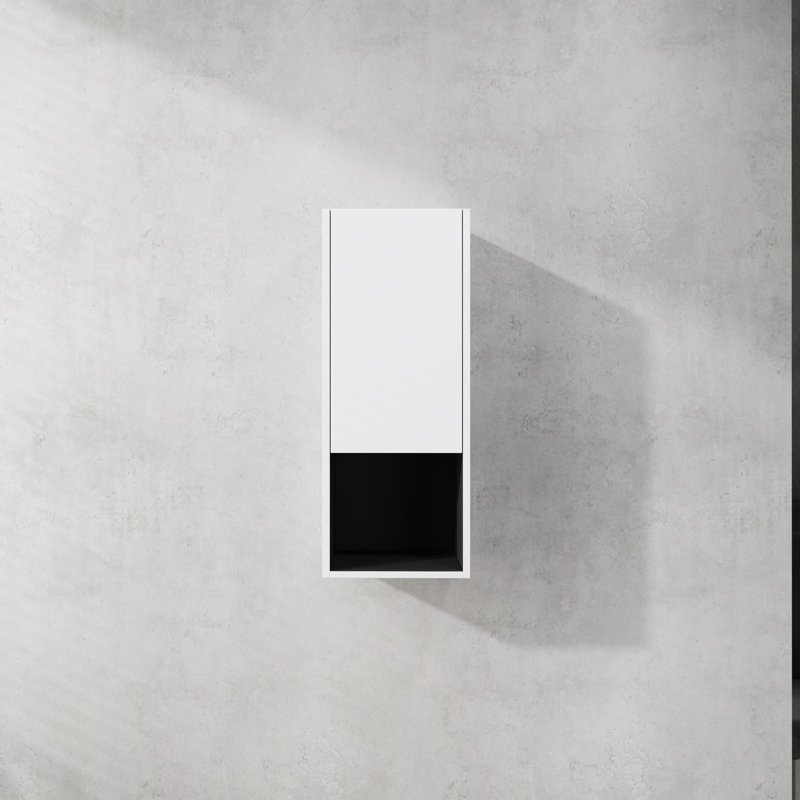 Bathroom Side Cabinet,Soft Close Doors,Float Mounting Design, White