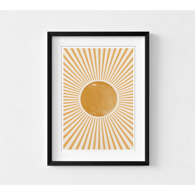 Golden Sunburst - impression d'art moderne minimaliste