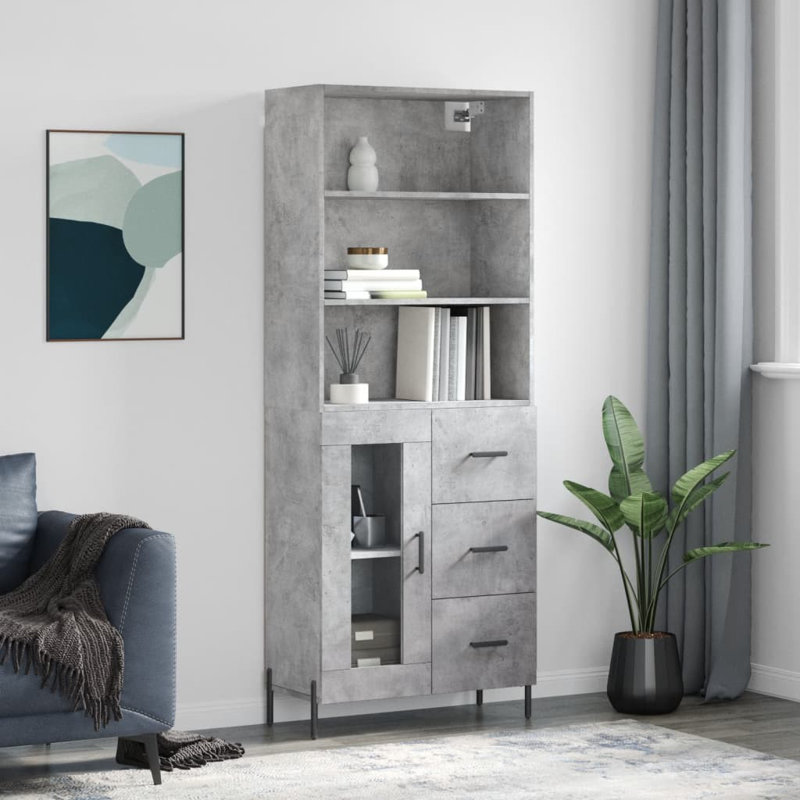 Mohsan 69.5cm Sideboard, Concrete Grey