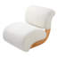 Sloane Curved Boucle Upholstered Accent Slipper Chair Solid Wood Base-129915540