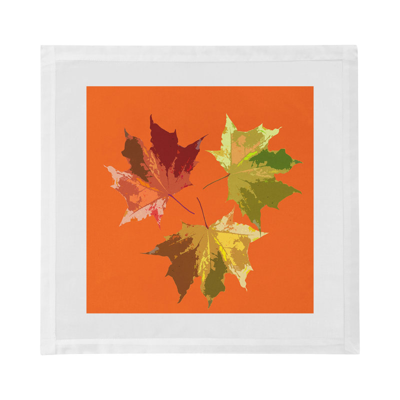 Autumn Leaves Cotton Sateen Dinner Napkins, Orange