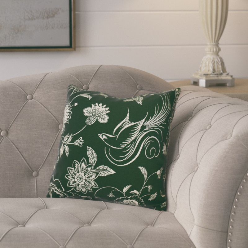Holiday Wishes Floral Reversible Throw Pillow, 20" H x 20" W, Black