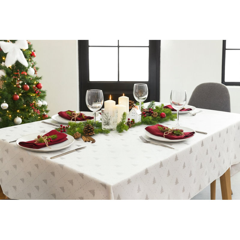 Christmas Tree, 94" L x 59" W, White/Silver